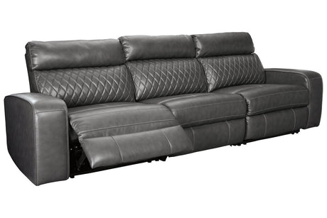 Samperstone Gray 3-Piece Power Reclining Sofa from Ashley - Luna Furniture