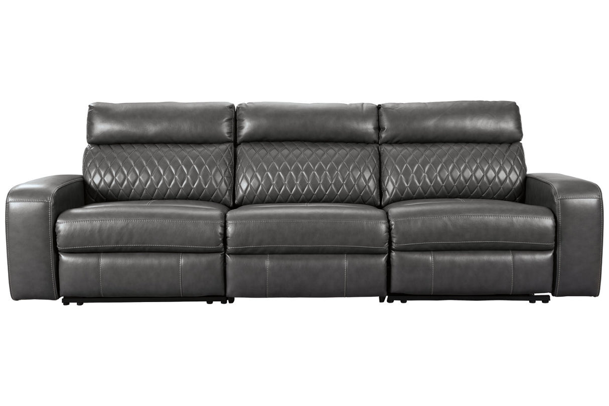 Samperstone Gray 3-Piece Power Reclining Sofa from Ashley Furniture - Luna Furniture