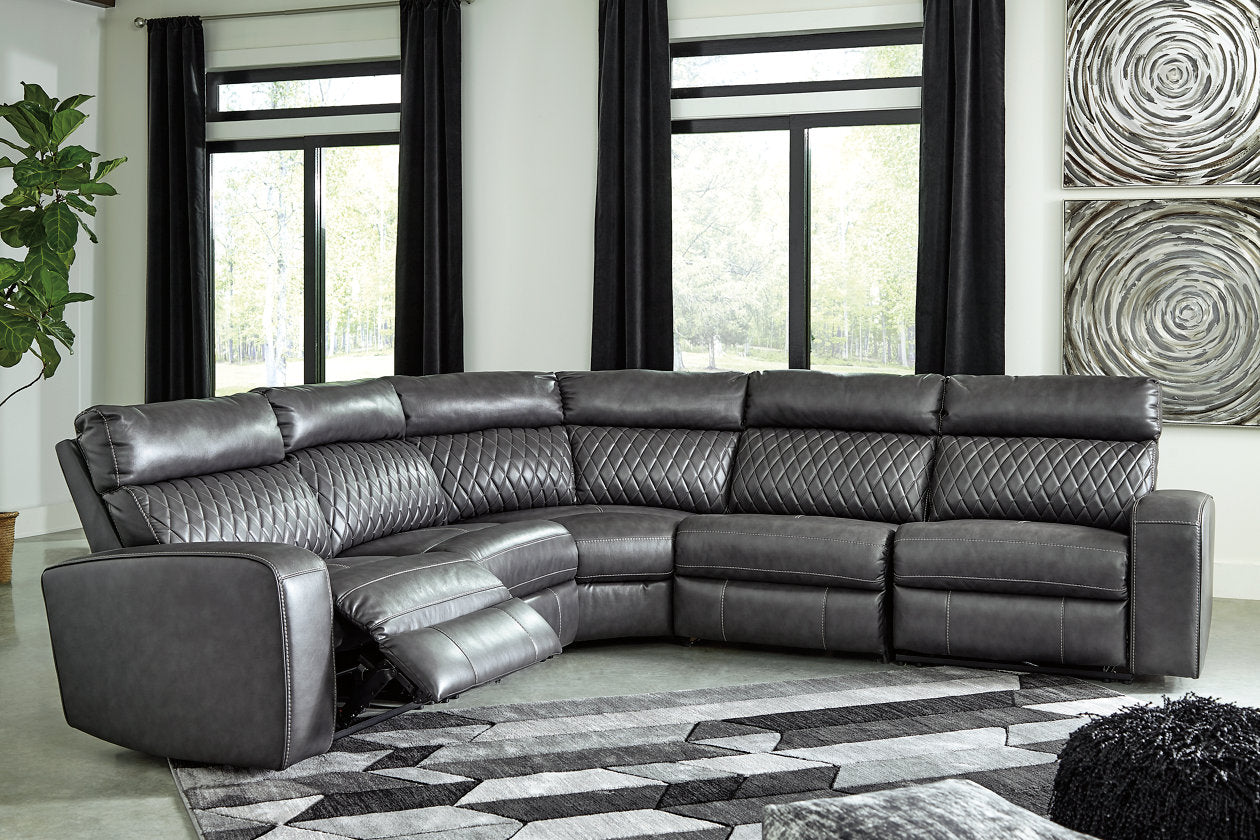 Samperstone Gray 5-Piece Power Reclining Sectional – Luna Furniture