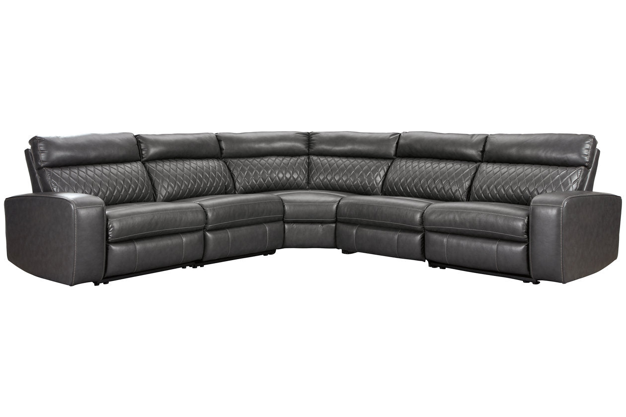 Ashley Samperstone Gray 5-Piece Power Reclining Sectional – Luna