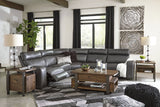 Samperstone Gray 5-Piece Power Reclining Sectional from Ashley - Luna Furniture