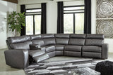Samperstone Gray 6-Piece Power Reclining Sectional from Ashley - Luna Furniture