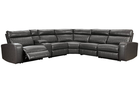 Samperstone Gray 6-Piece Power Reclining Sectional from Ashley - Luna Furniture
