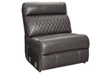Samperstone Gray Armless Chair from Ashley Furniture - Luna Furniture