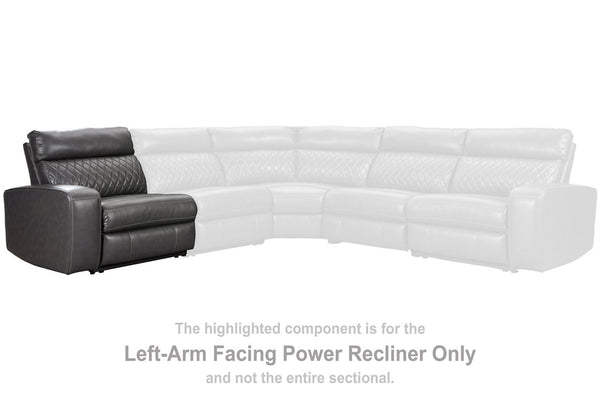Samperstone Gray Left-Arm Facing Power Recliner