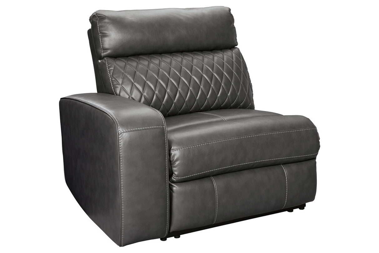 Samperstone Gray Left-Arm Facing Power Recliner from Ashley Furniture - Luna Furniture