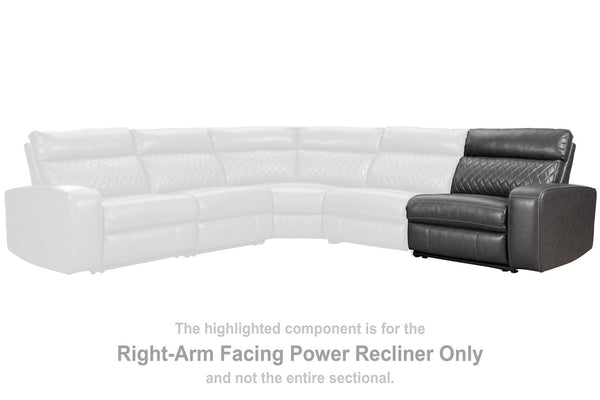 Samperstone Gray Right-Arm Facing Power Recliner