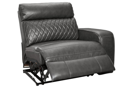 Samperstone Gray Right-Arm Facing Power Recliner from Ashley - Luna Furniture