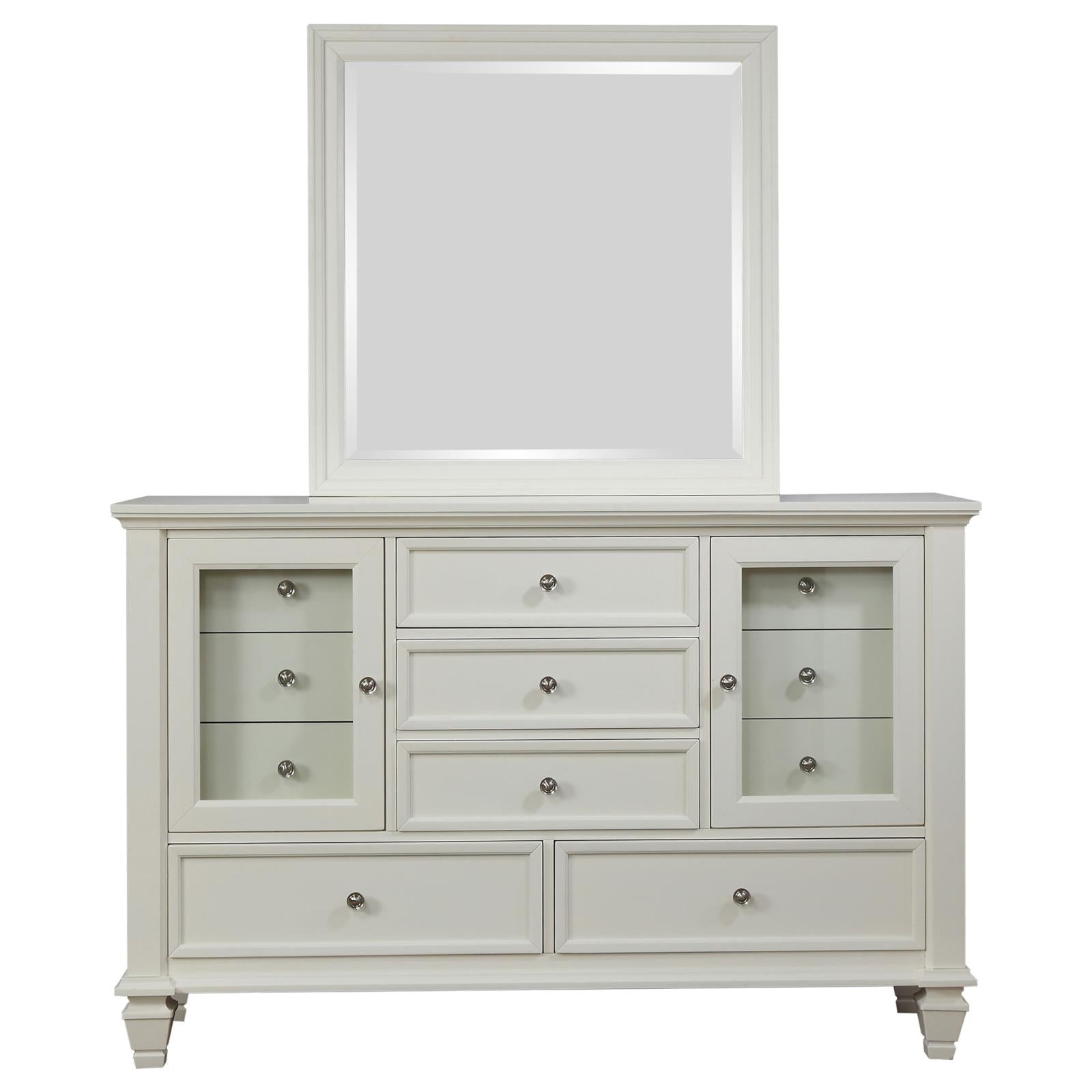 Coaster Sandy Beach 11-drawer Dresser with Mirror Cream White