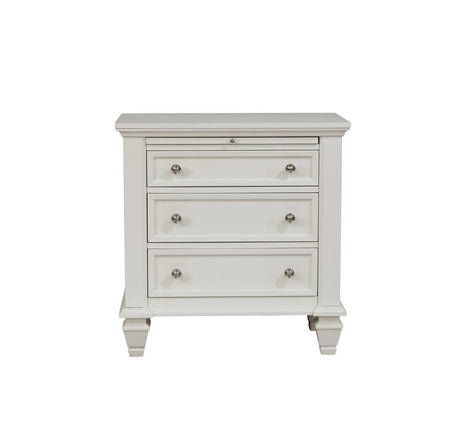Sandy Beach White 3-Drawer Nightstand from Coaster - Luna Furniture