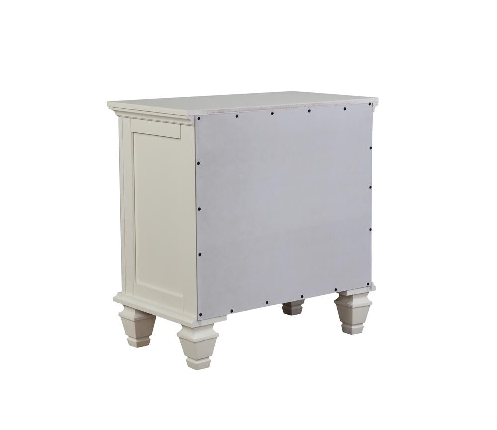 Sandy Beach White 3-Drawer Nightstand from Coaster - Luna Furniture