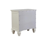 Sandy Beach White 3-Drawer Nightstand from Coaster - Luna Furniture