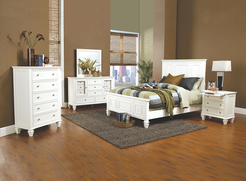 Sandy Beach 5-Piece Queen Bedroom Set Cream White Sandy Beach 5-Piece Queen Bedroom Set Cream White