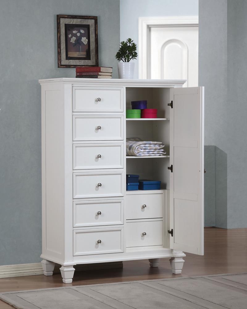 Sandy Beach White 8-Drawer Man's Chest Storage from Coaster - Luna Furniture