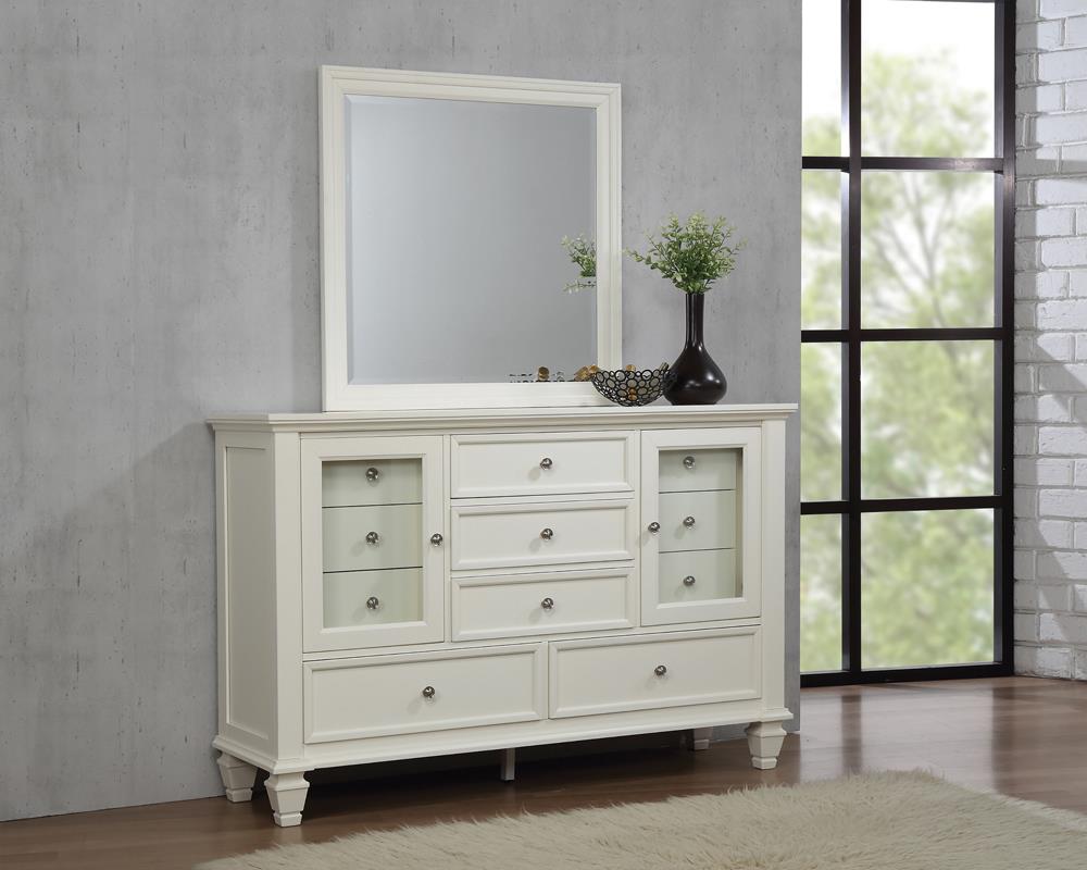 Sandy Beach White Rectangular Mirror (Mirror Only) from Coaster - Luna Furniture