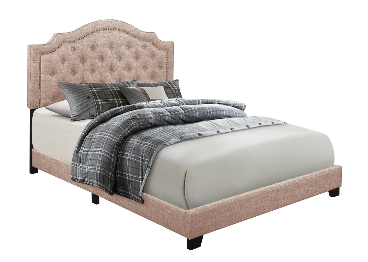Sandy Beige King Upholstered Bed from Homelegance - Luna Furniture