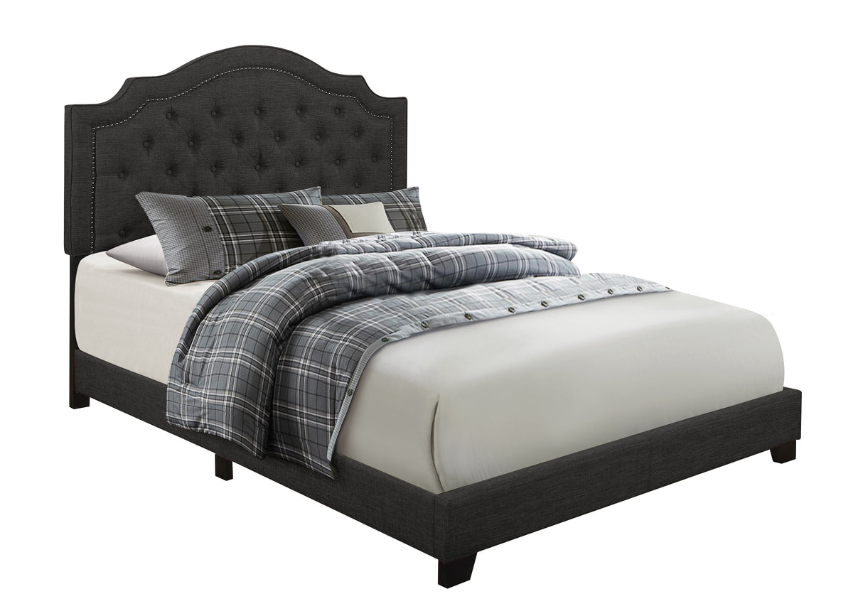 Sandy Dark Gray Queen Upholstered Bed from Homelegance - Luna Furniture