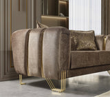 Santana Coffee Velvet Living Room Set from Nova Furniture - Luna Furniture