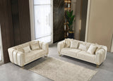Santana Ivory Velvet Living Room Set from Nova Furniture - Luna Furniture