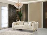 Santana Ivory Velvet Living Room Set from Nova Furniture - Luna Furniture