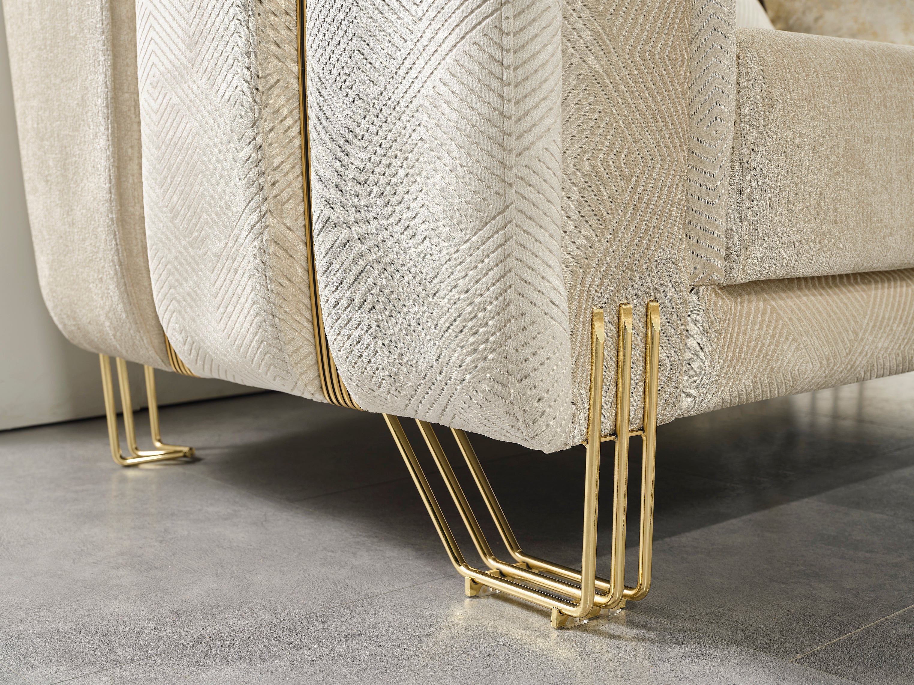 Nova Furniture Santana Ivory Velvet Living Room Set – Luna Furniture