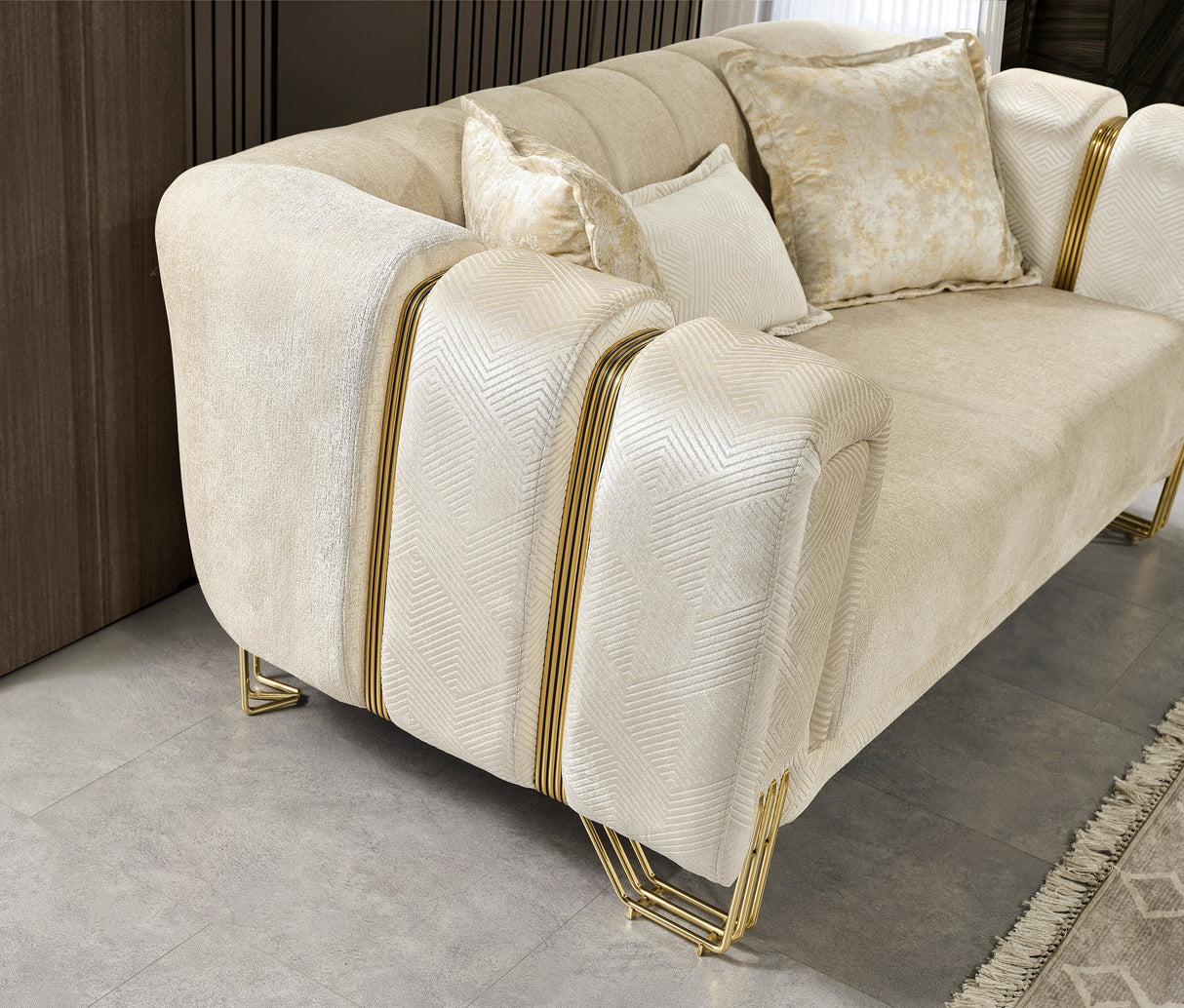 Santana Ivory Velvet Loveseat from Nova Furniture - Luna Furniture