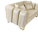 Santana Ivory Velvet Loveseat from Nova Furniture - Luna Furniture