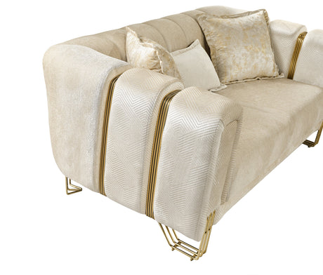 Santana Ivory Velvet Loveseat from Nova Furniture - Luna Furniture