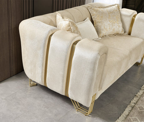 Santana Ivory Velvet Sofa from Nova Furniture - Luna Furniture