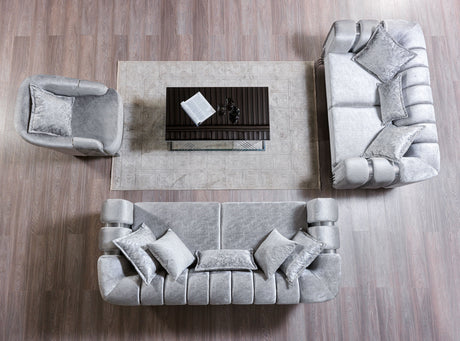 Santana Silver Velvet Sofa & Loveseat from Nova Furniture - Luna Furniture