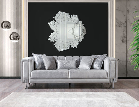 Santana Silver Velvet Sofa & Loveseat from Nova Furniture - Luna Furniture