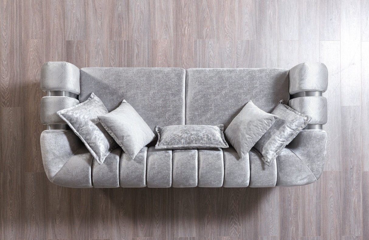 Santana Silver Velvet Sofa & Loveseat from Nova Furniture - Luna Furniture