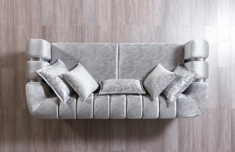 Santana Silver Velvet Sofa & Loveseat from Nova Furniture - Luna Furniture