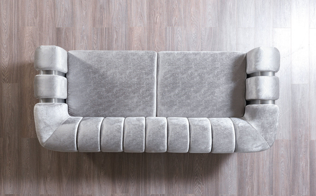 Santana Silver Velvet Sofa & Loveseat from Nova Furniture - Luna Furniture
