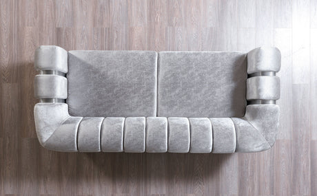 Santana Silver Velvet Sofa & Loveseat from Nova Furniture - Luna Furniture