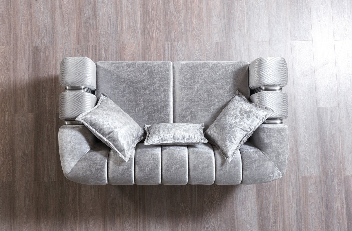 Santana Silver Velvet Sofa & Loveseat from Nova Furniture - Luna Furniture