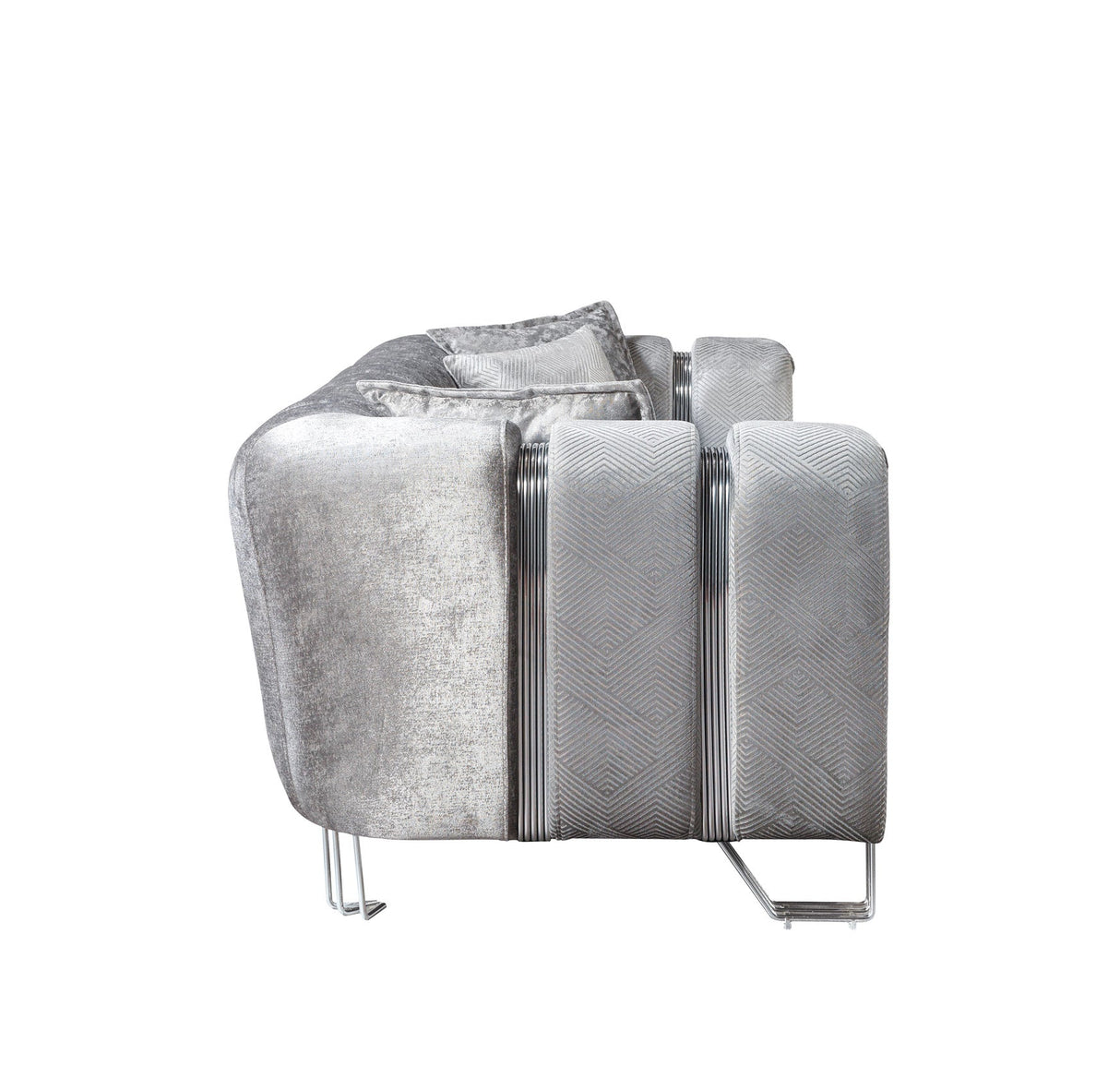 Santana Silver Velvet Sofa & Loveseat from Nova Furniture - Luna Furniture