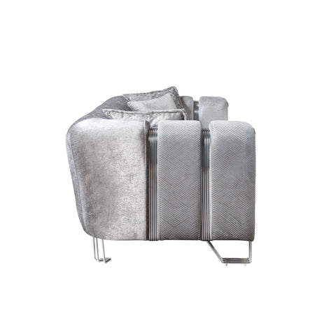 Santana Silver Velvet Sofa & Loveseat from Nova Furniture - Luna Furniture