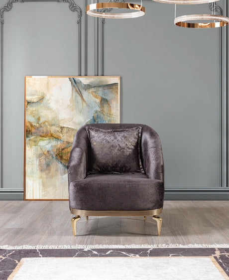 Santana Smoke Velvet Chair from Nova Furniture - Luna Furniture