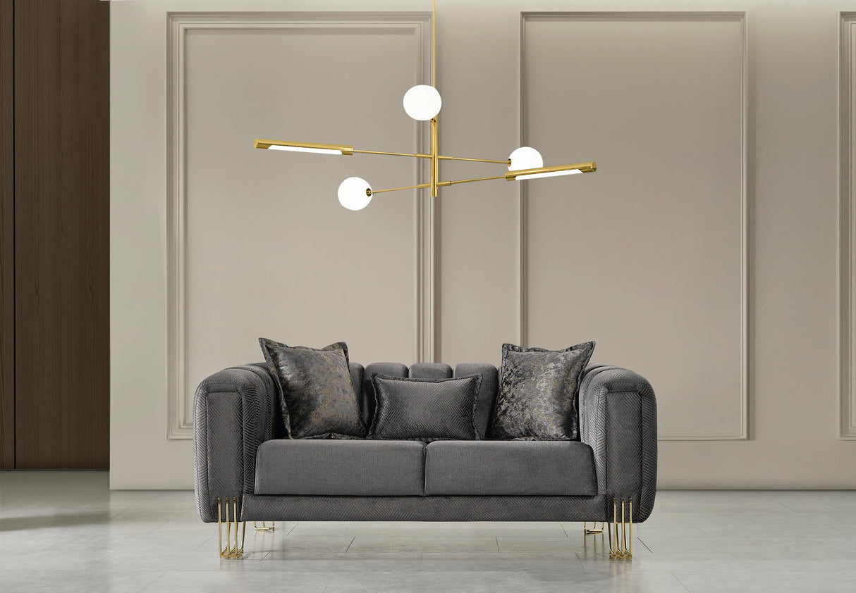 Santana Smoke Velvet Living Room Set from Nova Furniture - Luna Furniture