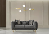 Santana Smoke Velvet Living Room Set from Nova Furniture - Luna Furniture