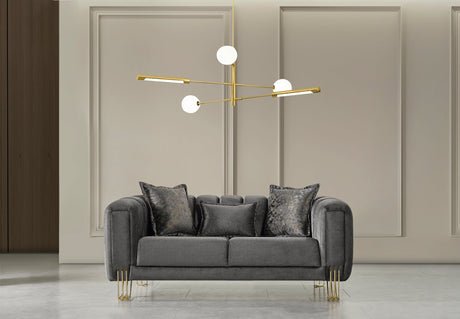 Santana Smoke Velvet Living Room Set from Nova Furniture - Luna Furniture