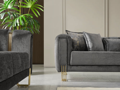 Santana Smoke Velvet Living Room Set from Nova Furniture - Luna Furniture