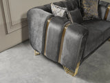 Santana Smoke Velvet Living Room Set from Nova Furniture - Luna Furniture