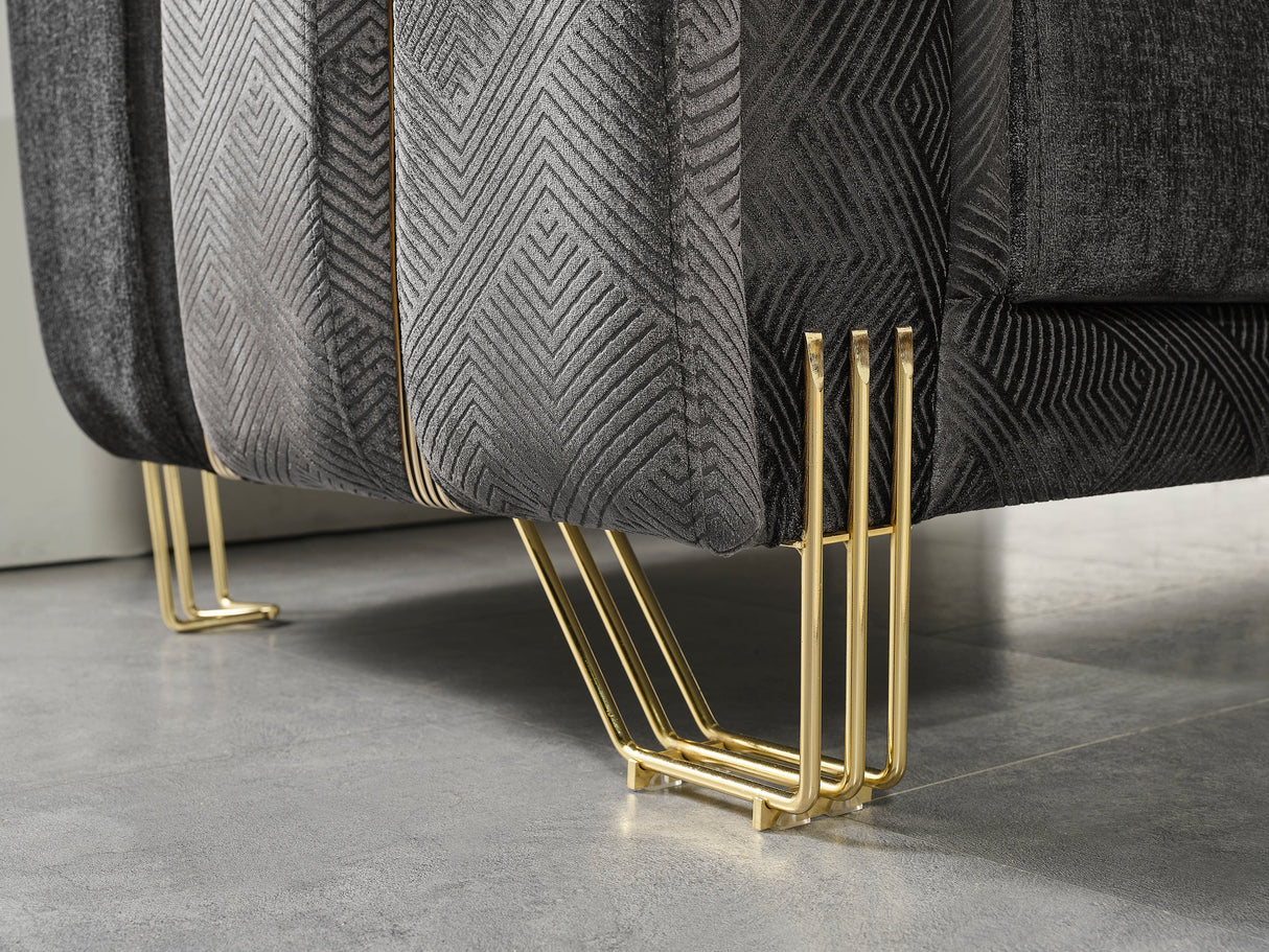 Santana Smoke Velvet Living Room Set from Nova Furniture - Luna Furniture