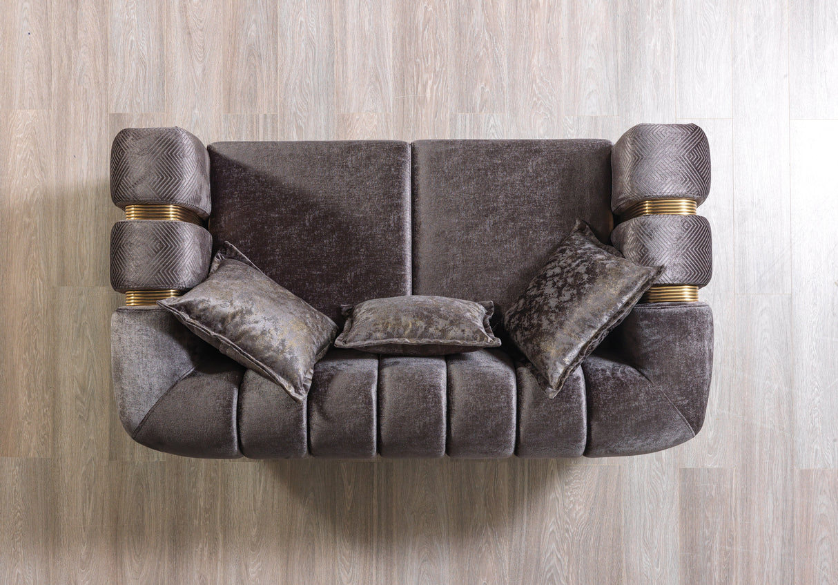 Santana Smoke Velvet Loveseat from Nova Furniture - Luna Furniture