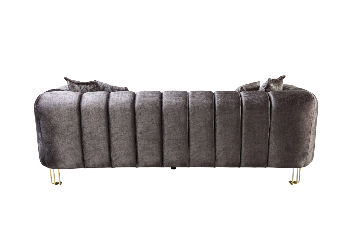 Santana Smoke Velvet Loveseat from Nova Furniture - Luna Furniture