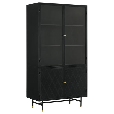 Santiago Matte Black Rectangular 4-Door Cabinet from Coaster - Luna Furniture