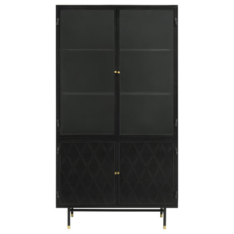 Santiago Matte Black Rectangular 4-Door Cabinet from Coaster - Luna Furniture
