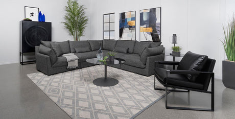 Sasha Barely Black Upholstered 5-Piece Modular Sectional Sofa from Coaster - Luna Furniture